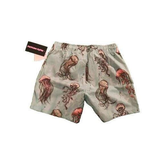 PSYCHO TUNA Psycho Jellyfish Drawstring SWIM BOARD SHORTS Mens Size S. NWT - Picture 2 of 2